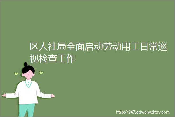 区人社局全面启动劳动用工日常巡视检查工作